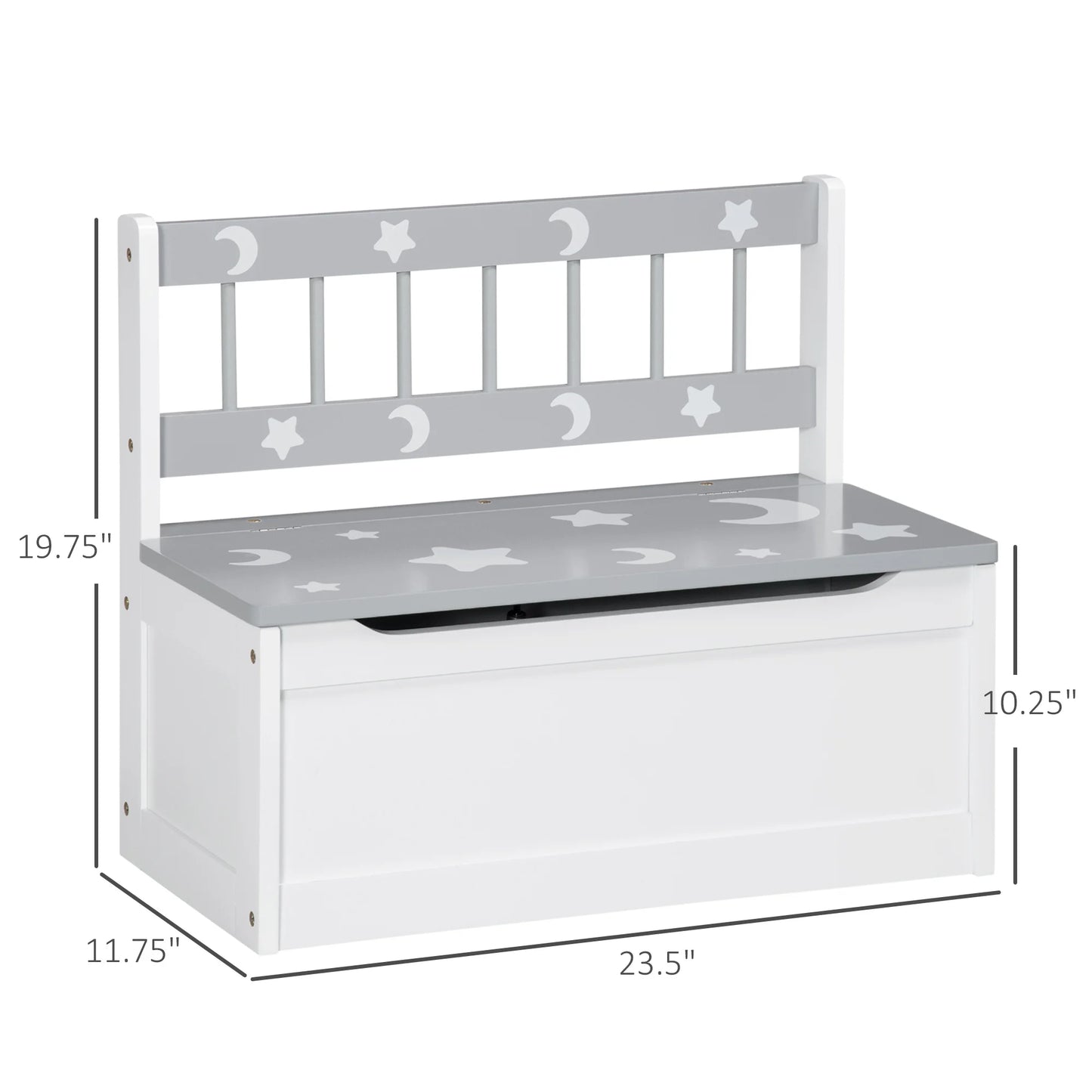 2-IN-1 Toy Chest, Kids Storage Bench