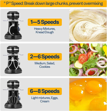 4.75 Qt Stand Mixer, 8 Speed Food Mixer