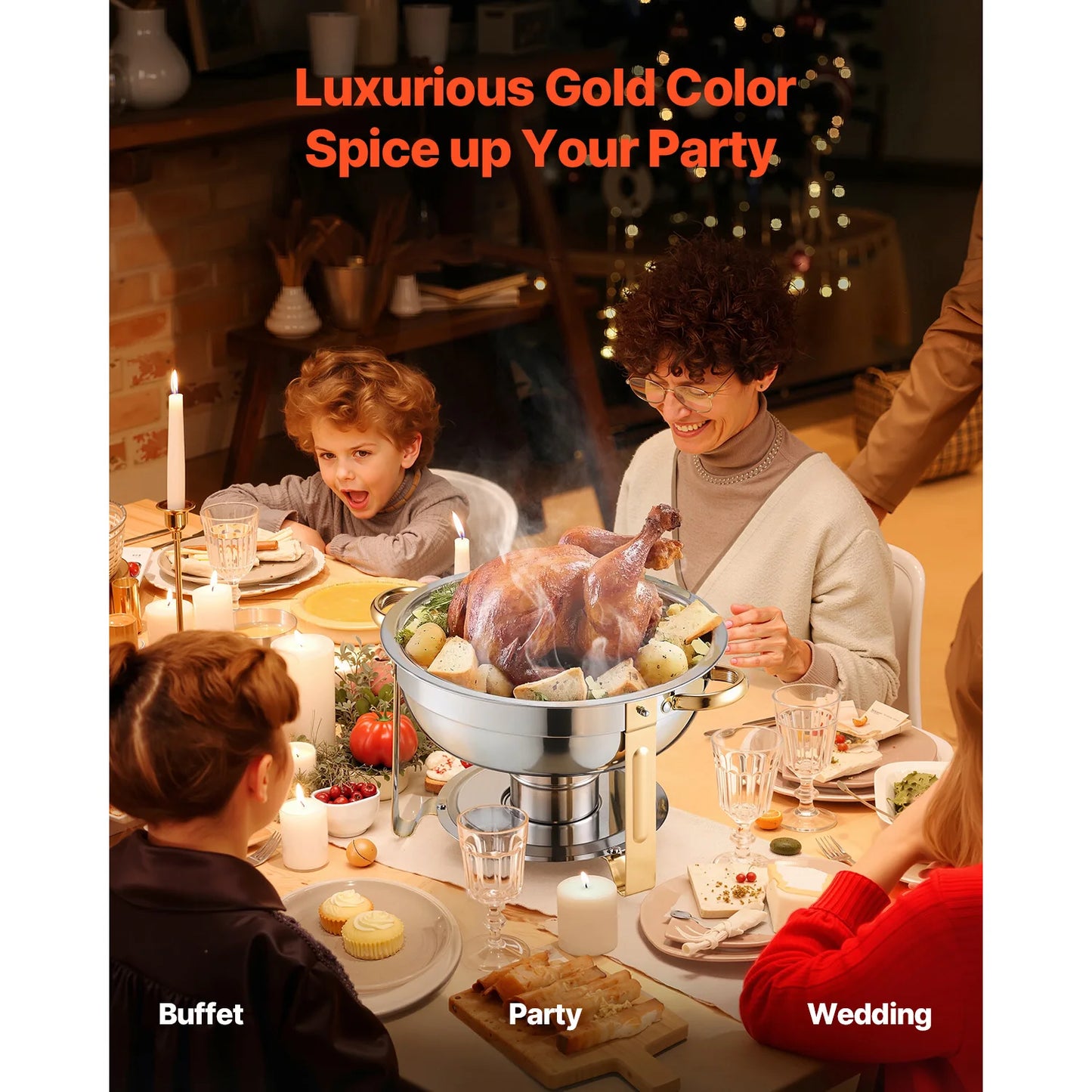 SucceBuy 5 Qt 4 Pack Chafing Dish Buffet Set