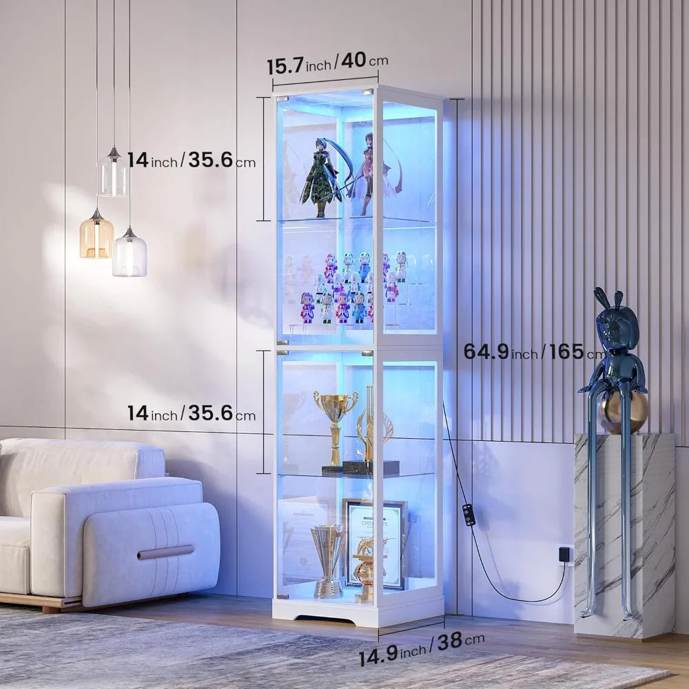 65" Tall Glass Display Cabinet with Doors