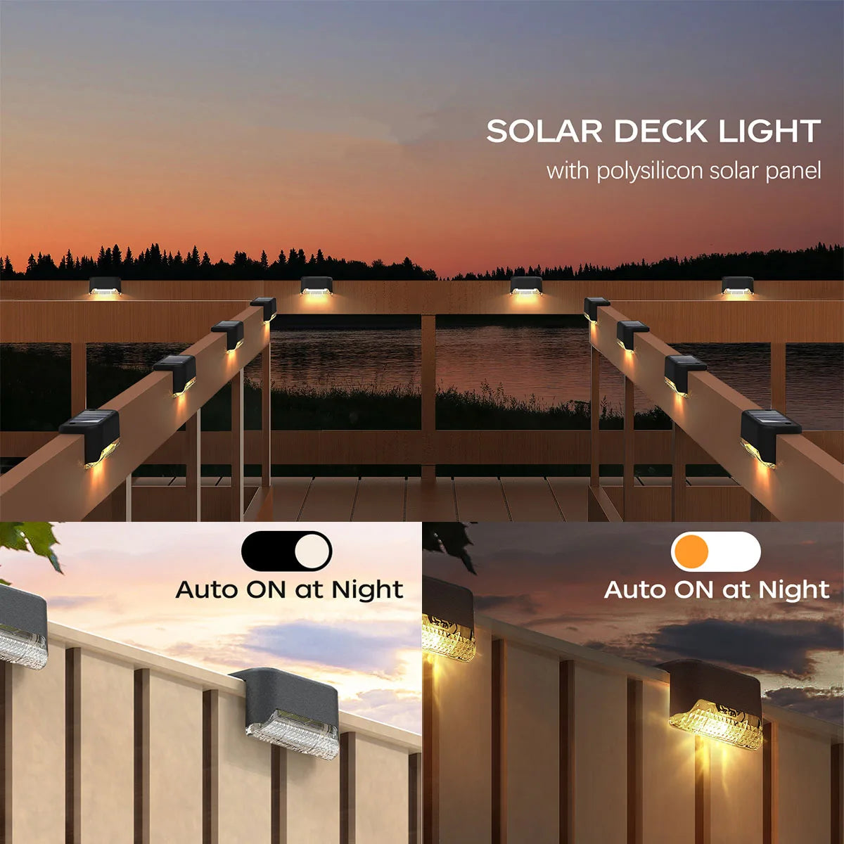 4/12 Pack Deck Lights Solar Powered