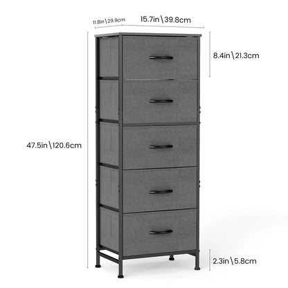 JHK 48IN Dresser 5 Fabric Drawers