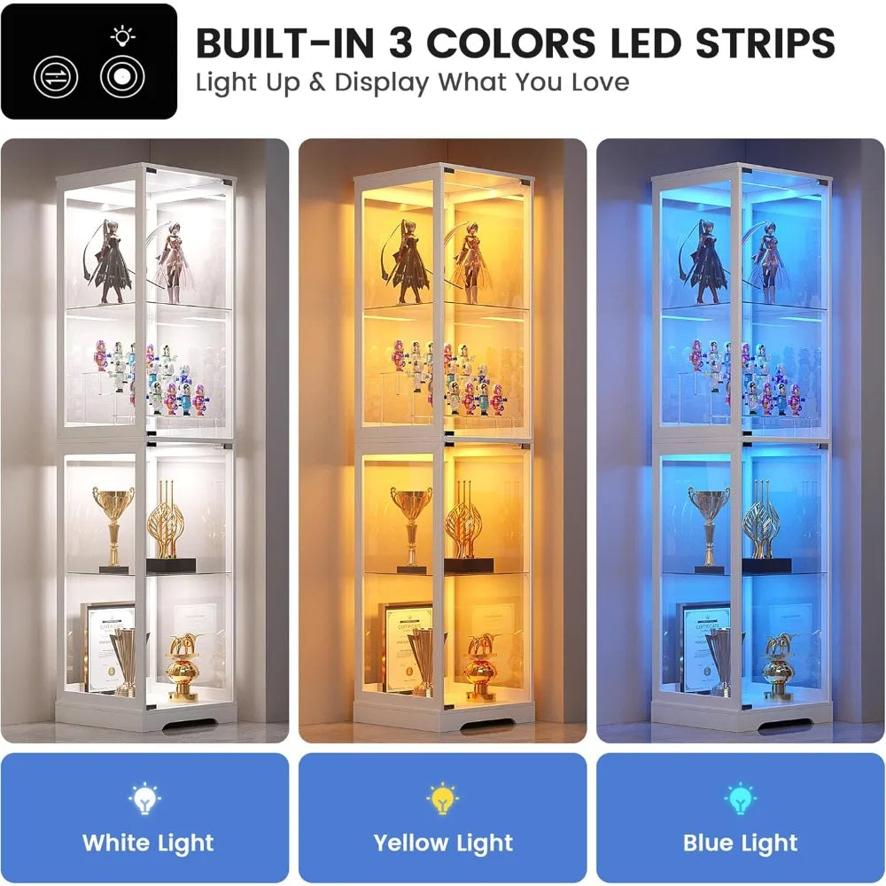 65" Tall Glass Display Cabinet with Doors