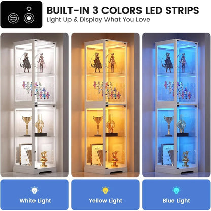 65" Tall Glass Display Cabinet with Doors
