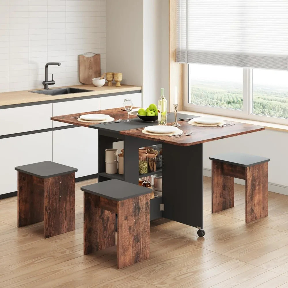 4-Person Folding Dining Table Set