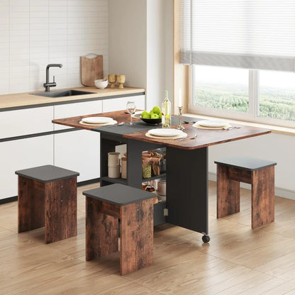 4-Person Folding Dining Table Set