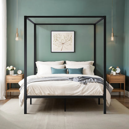 Canopy Bed Frame, 4-Poster, No Box Spring Needed