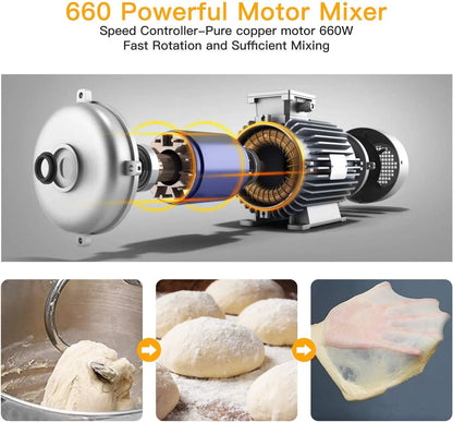 7.5QT 10-Speed 660W Tilt-Head Electric Food Mixer       
Splash Guard