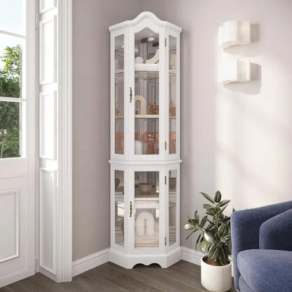 Hot salesLighted 3-Side Glass Display Curio Cabinet
