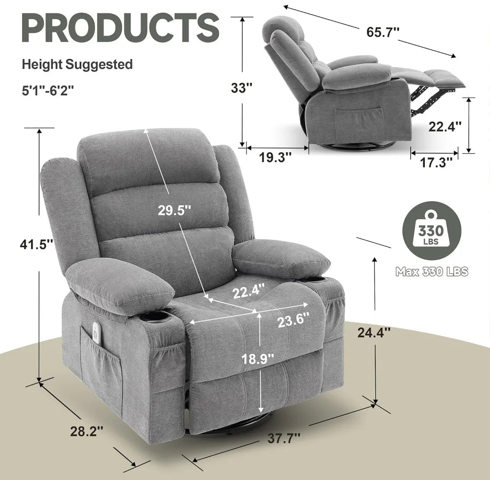 Heated Massage Recliner Chair