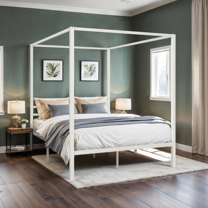 Canopy Bed Frame, 4-Poster, No Box Spring Needed