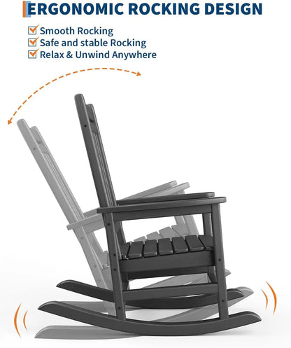 Outdoor Rocking Chair, Ergonomic Design, for Porch